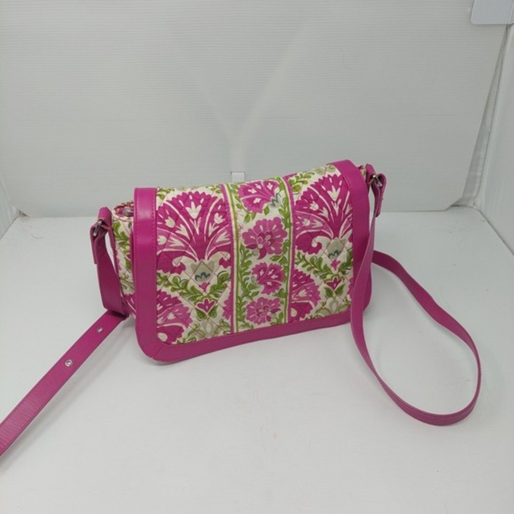 Vera Bradley Crosstown Crossbody Julep Tulip Pink Quilted Handbag Flap Closure